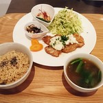 ララカフェ - 大豆からあげのチキン南蛮風プレート タルタルソース添え 1,000円