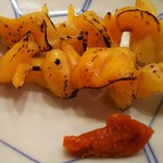 築地寿司清 - 青柳の三角のところの串焼き