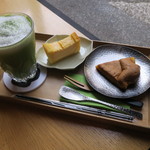 然花抄院 - 然ノ膳：然かすてら 宝卵（ぽーらん）アイス抹茶ラテ2