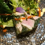 しまなみふれんち Murakami - レモンポークハムはきめ細かい柔らかさで素晴らしい弾力と旨味、パプリカやチーズのソースが合う！