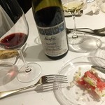 ウシマル - 本鮪の稚魚と白子産玉ねぎに塩とホースラディッシュを