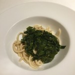 ウシマル - 若芽の軸の周りのコリコリ若芽を 磯の香りを纏ったパスタ