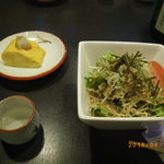 庵JUJU - 三重県さん卵のだし巻きとじゃこサラダ