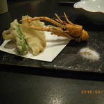 庵JUJU - 天ぷら（ひげたら、あらます）＋店長の一品