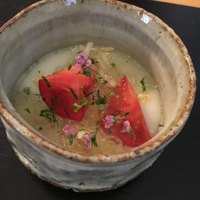 日本料理四四A2 - ジャガイモのすり流し　毛蟹とトマト