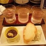 生酒の方で利き酒セット1000円　たっぷり入ってる～