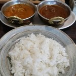 二種カレーとライス。
