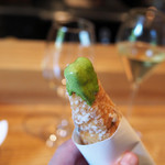 やまぐち - パセリの自家製マヨネーズソースと福井のサクラマス（本鱒）のフリット