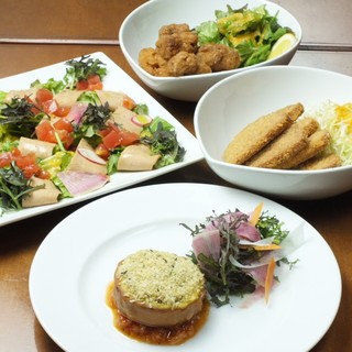 Domestic soybean meat, various tree roe, salted koji tofu, okara konnyaku