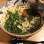 Sobadokoroshikou - 梅こぶ蕎麦に卵とじトッピング♪   美味しかったです！