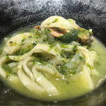 銀座 盡 - 淡路島の地はまぐり、玉ねぎ、海苔のパスタ