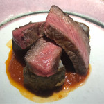 銀座 盡 - 川岸マルシン、パプリカとコンソメのソース、宍粟市の蓮根と