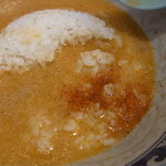 麺や　樽座 - 〆の味噌スープでおじや(*^^)v