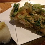銀座 いっぱし - みつばとシラスのかき揚げ