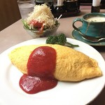 津々井 - オムライスセット1550円(税抜)