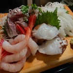 かわなみ鮨 - 鯵、烏賊、蛸、甘海老刺身