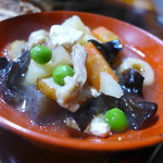 民宿ふじや - 舘岩の郷土料理「ことじ」。若松ではこづゆ、田島ではつゆじ。