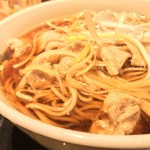 味奈登庵 - #食べログ的に撮るとこうなる。  
      肉もねぎもしっかり