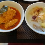 Sarkies - サーモンや白身魚がドーンと入った食べ応え抜群のフィッシュカレー、美味しいお粥もアンコール