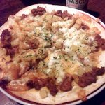 ユメキチ 神田 - ミートソースとたくあんのピザ.JPG