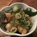 タイラギ貝の肝ひも湯引きポン酢