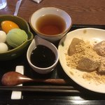 甘味処 あかちゃ家 - あんみつわらび餅セット650円（＾ν＾）