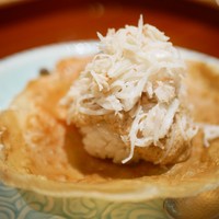 銀座 しのはら - 蟹とあん肝の蒸し寿司