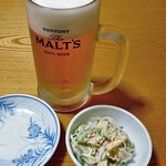 Ichimonsen - 生ビール ＆ お通し