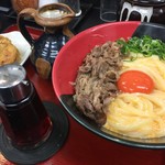 極楽うどん TKU - 肉釜玉うどん（￥975）