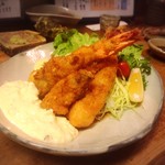 旬鮮味処 かつら - 大エビフライ&カキフライ♡