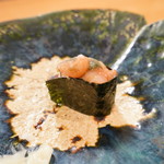 鮨松榮 - 甘海老 焼味噌と卵