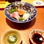 割烹・蕎麦 波と風 - 桜鱒は醤油、鯛とイカは塩が正解！