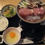 飯田橋 鳥花 - 鶏すき焼き定食　\930