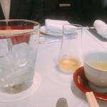 ふれんち茶懐石 京都福寿園茶寮 - 白州 玉露とともに    ほとんど飲み終わりです