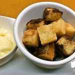 3 types of fried bread with ice cream