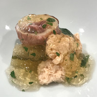 津の守坂 小柴 - ヤリイカ、鯛子、子持ち昆布のジュレ