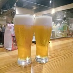 欧風鉄板 Aroma Canoro - 生ビールで乾杯です～＼(^^)／