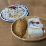 重乃井 - 重乃井(宮崎県宮崎市川原町)ちらし 220円・いなり(1個)80円・魚ずし(1個)80円