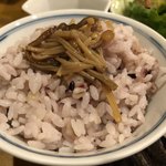 こくう - 本日の夕ごはん1,500円…雑穀米のご飯なめたけ添え
