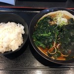 風雷庵 - 朝セットわかめほうれん草そば(¥300)