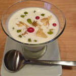 ごはん屋 今ここ - 冷製スープ（アーモンド　ニンニク　トマト）