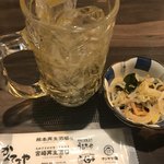 黒崎再生酒場 - ¥100ハイボールと¥300のお通しだがね♫❗️