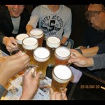 Sumibiyaki To Shouchuu Dai - まずは、生ビール（サッポロと恵比寿）で乾杯…