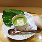 彩懐石 わらび高砂 - 湯葉とそらまめの茶碗蒸し