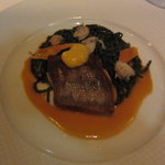 シグネチャー - 赤イサキのポワレ パスピエールと季節の貝のエチュべにブイヤベースソース