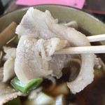 藤店うどん - 肉汁の肉！凄い量なのです。