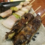 串鳥 - 豚串と茄子と肉らしき物