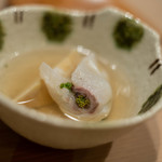 うを徳 - "花山椒鍋（はなざんせうなべ）"之一、花山椒（はなざんせう）＋越前勝山（ゑちぜんかつやま）の赤鯥（あかむつ）