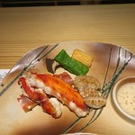 別邸 山風木 - メインのタラバガニとホタテ。