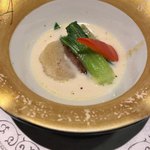 別邸 山風木 - 長芋と牛肉の炊き込み。